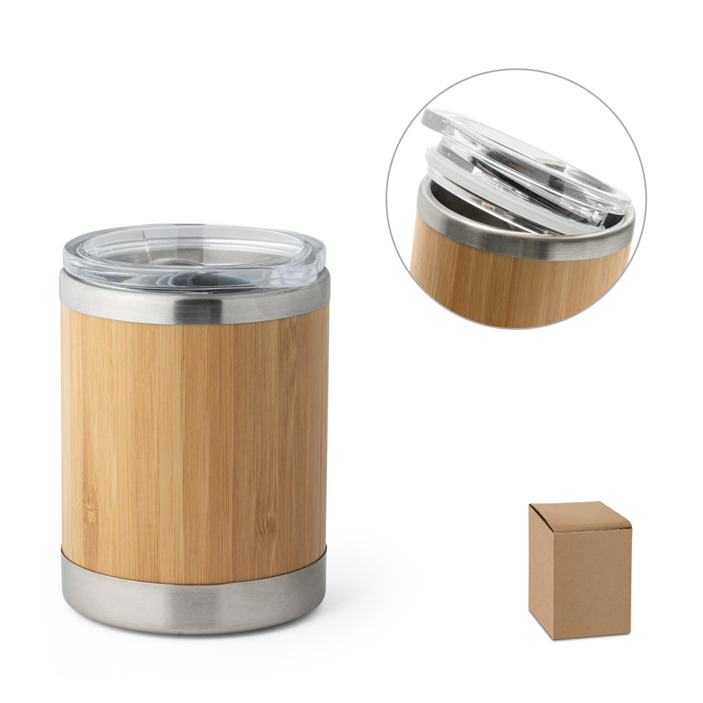 LYCKA. Kubek z bambusa i stali nierdzewnej 350 ml 94761_set