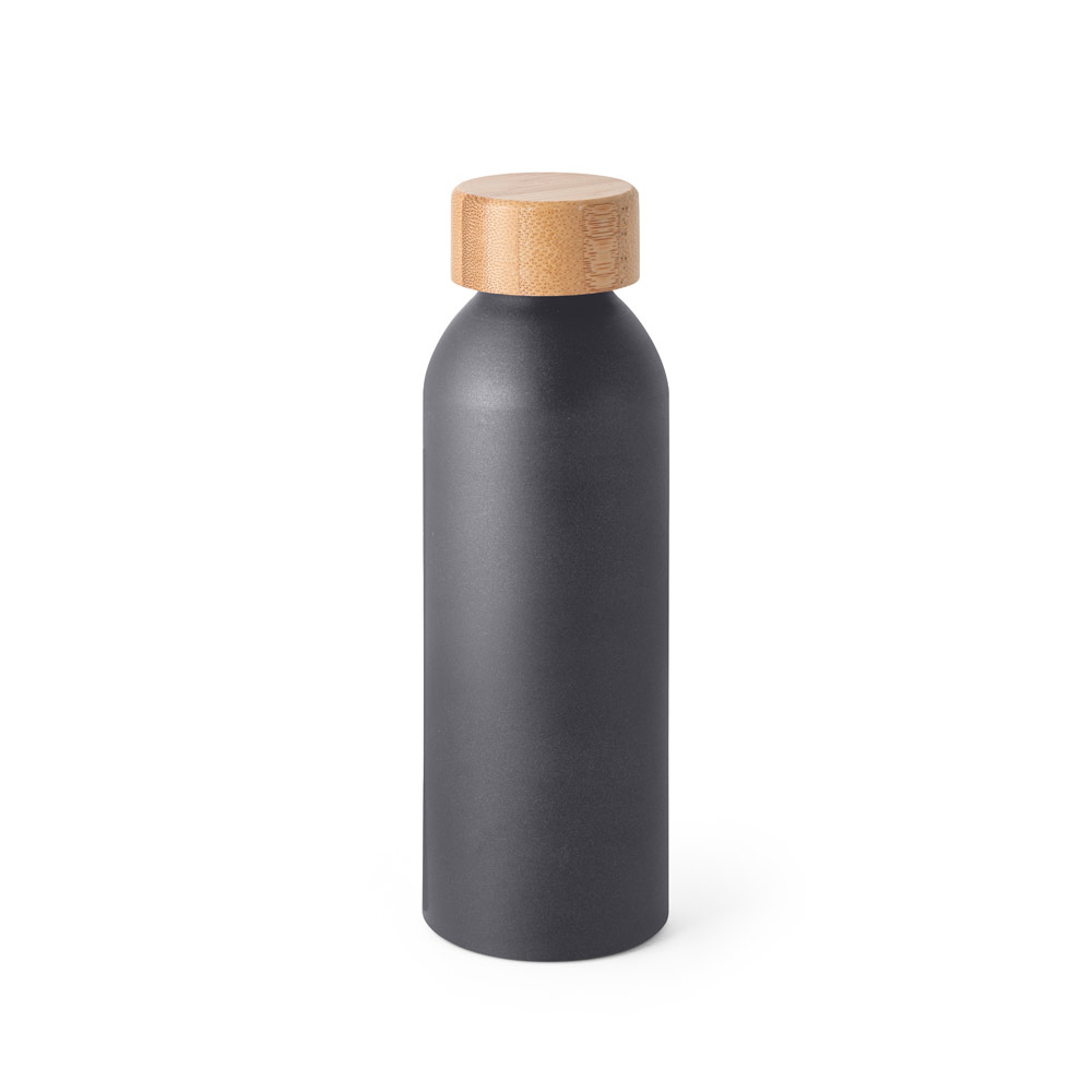 QUETA. Aluminiowa butelka z bambusową pokrywką 550 ml 94250_set