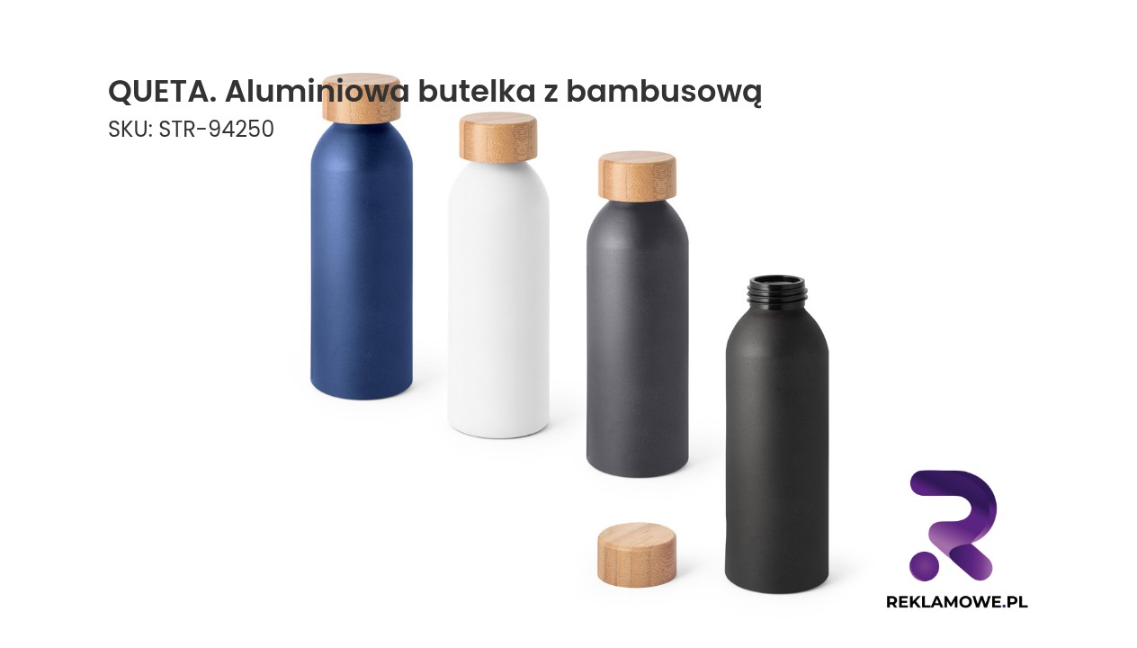 QUETA aluminiowa butelka z bambusową zakrętką