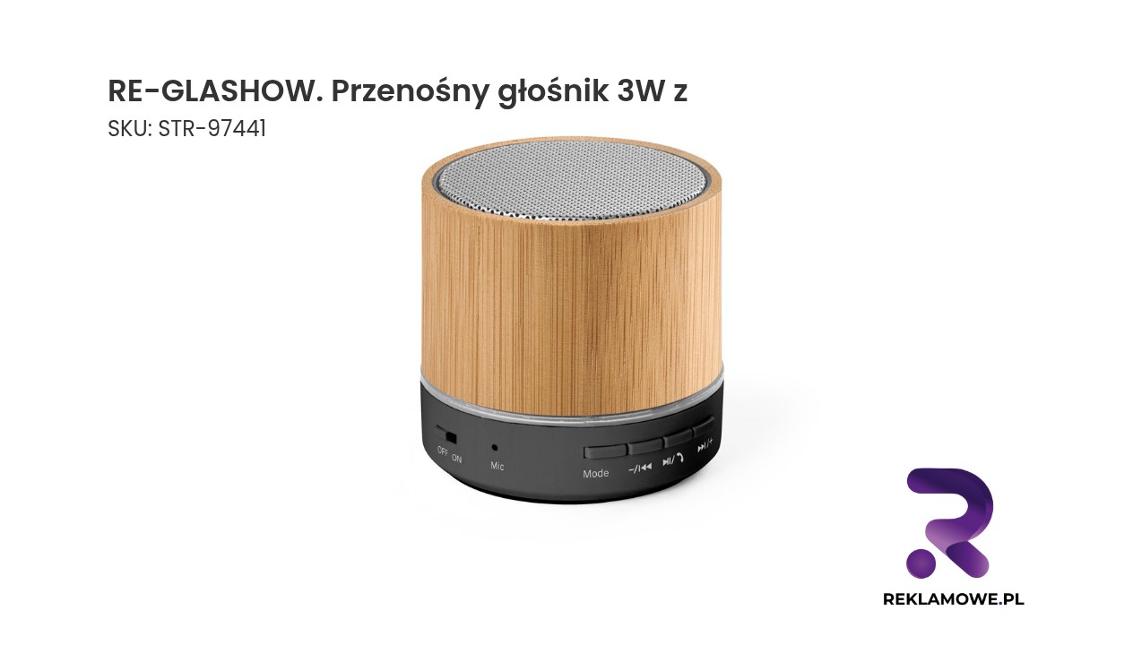 RE-GLASHOW przenośny głośnik 3W z - kompaktowy głośnik mobilny