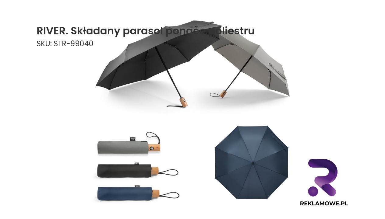 RIVER składany parasol z pongee poliestru