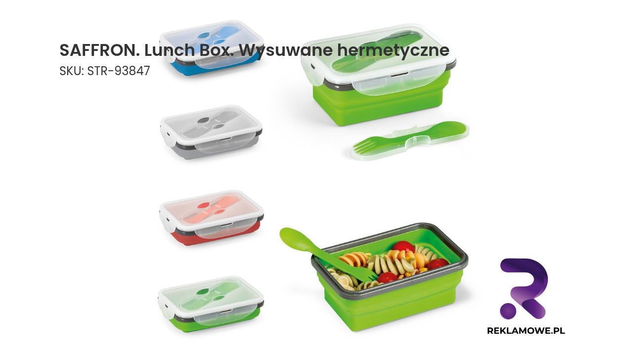 SAFFRON. Lunch Box. Wysuwane hermetyczne pudełko wykonane z silikonu i PP 640 mL SAFFRON lunch box wysuwane hermetyczne pudełko na lunch