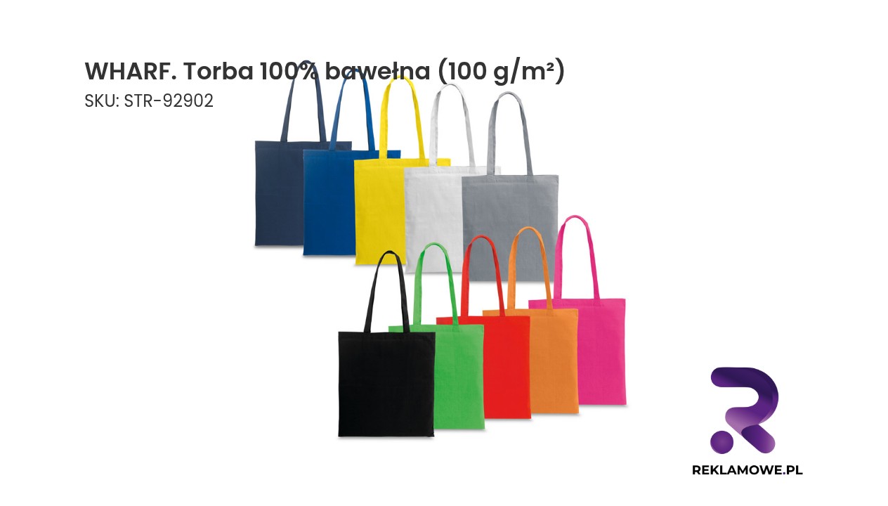 WHARF torba 100% bawełna 100 g/m² - ekologiczna torba bawełniana